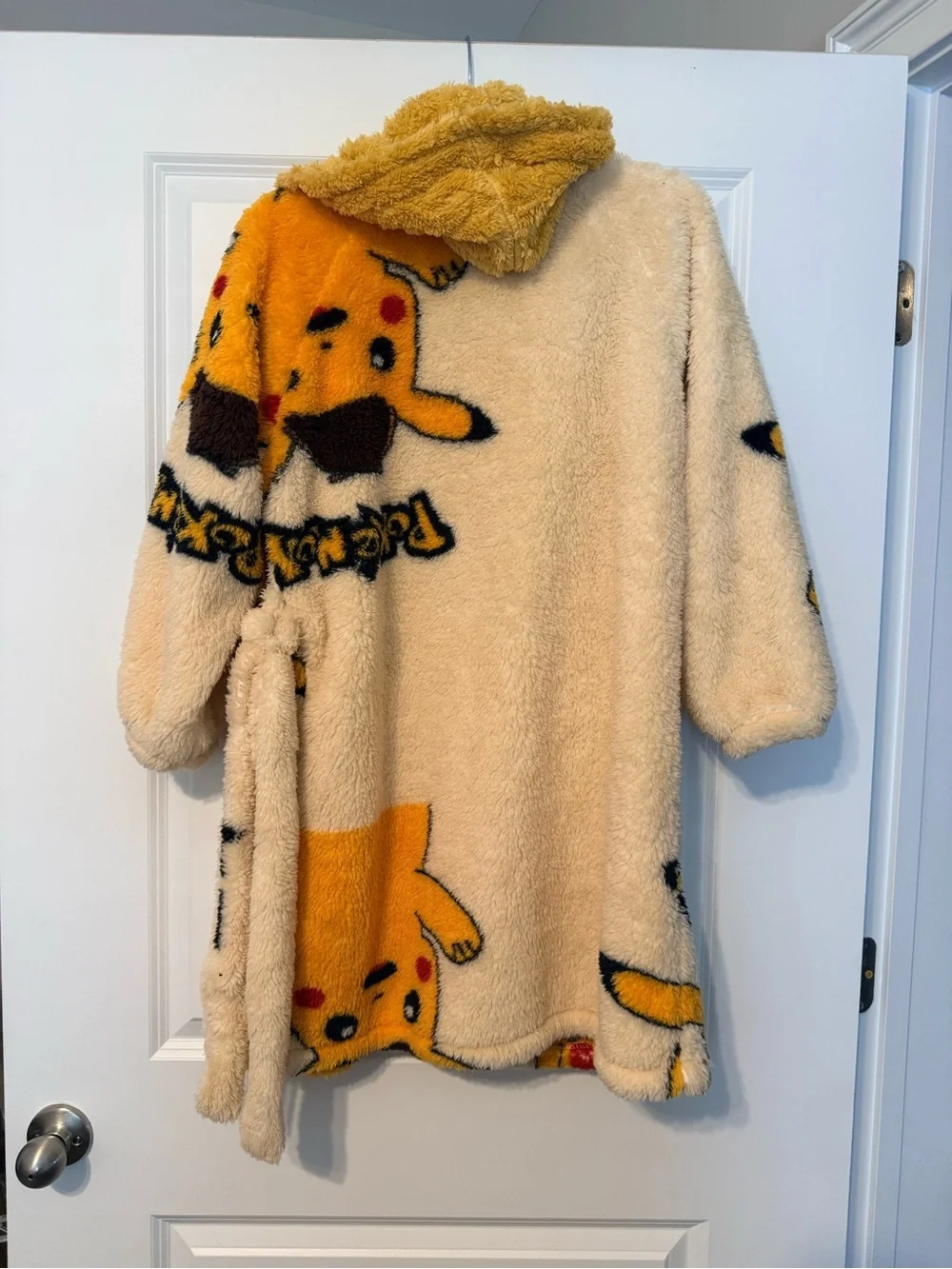 Pikachu Pajama Robe and Pants - Cream & Yellow Plush Robe